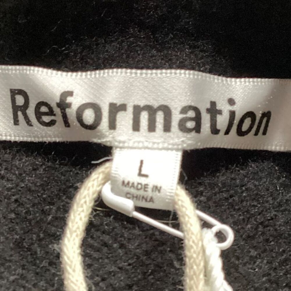 Reformation High-Rise Midi Skirt in Black Wool - Picture 4 of 5